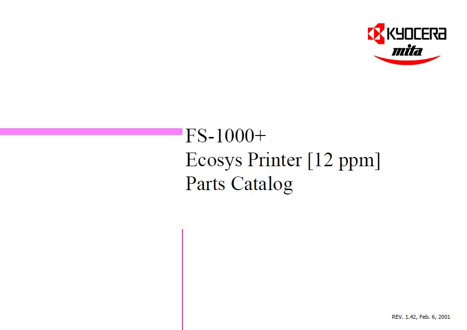 Мануал сканер Kyocera FS-1000 Plus Parts Manual